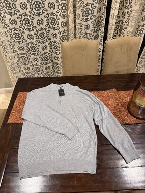 Dunning Golf Men's XXL Gray Cashmere Silk Blend Sweater MSRP $198